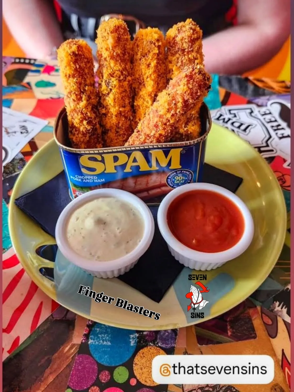 Crispy street-food bites served with dipping sauces